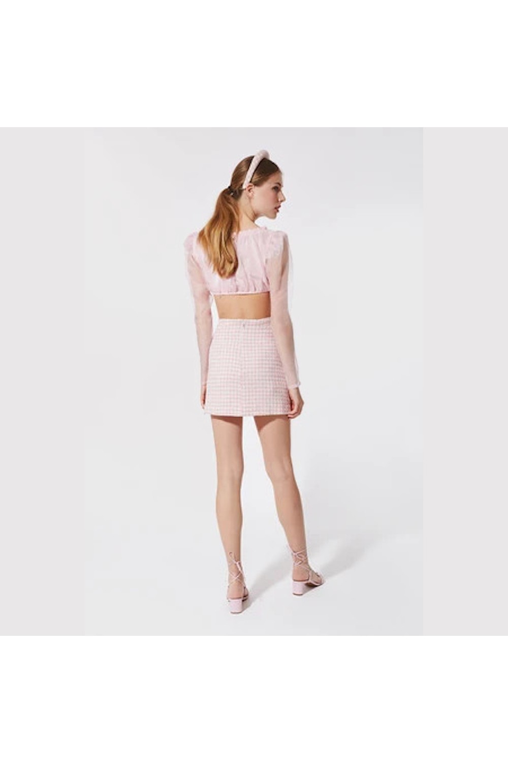 STEFANIA VAIDANI BELLA PINK TWEED SKIRT 21080819311