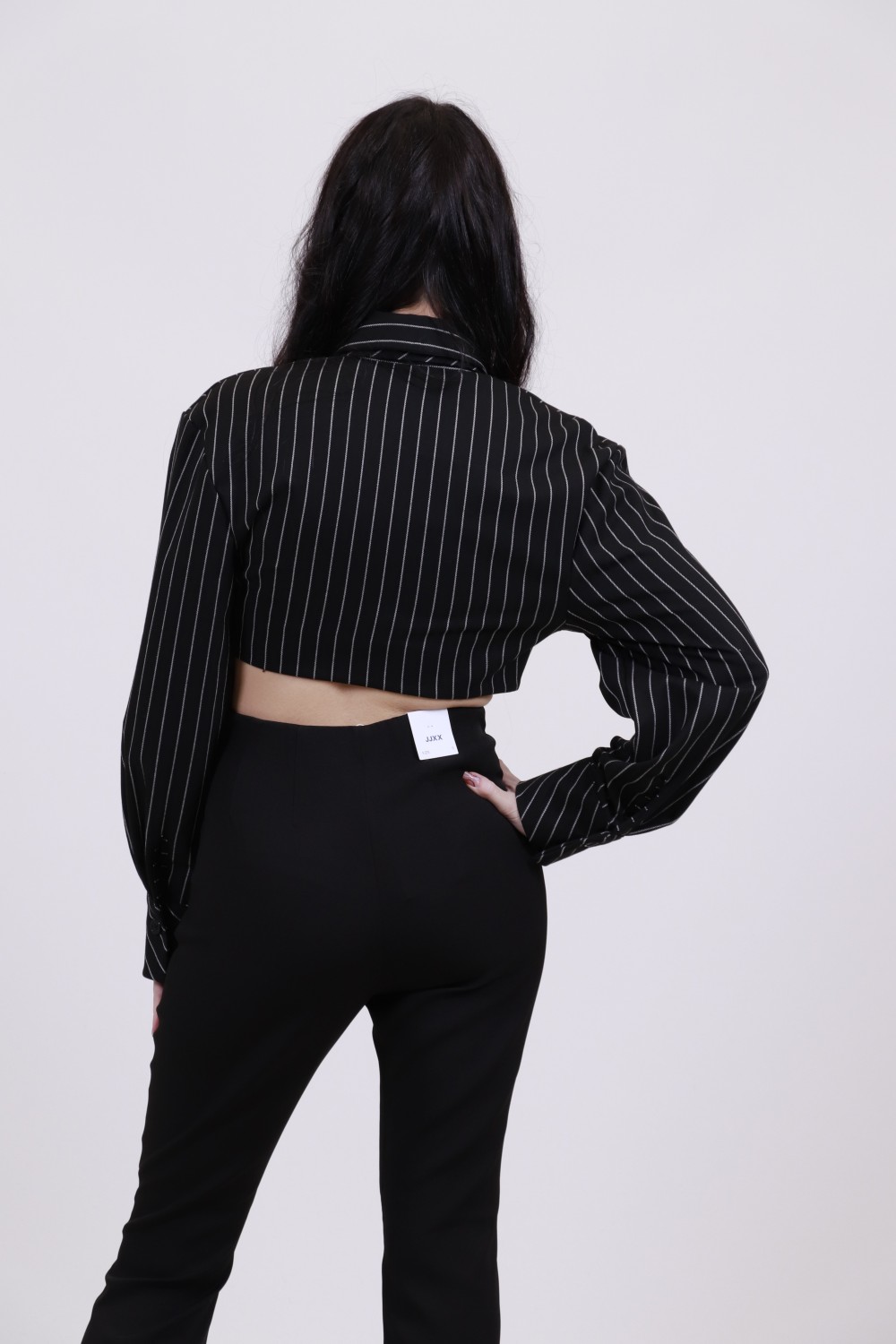LUMINA SHIRT CROP STRIPED BLACK 954