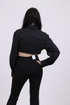 LUMINA SHIRT CROP STRIPED BLACK 954