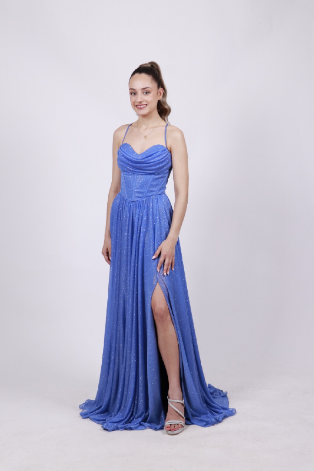 ALEYA LONG DRESS DEEP BLUE BE56