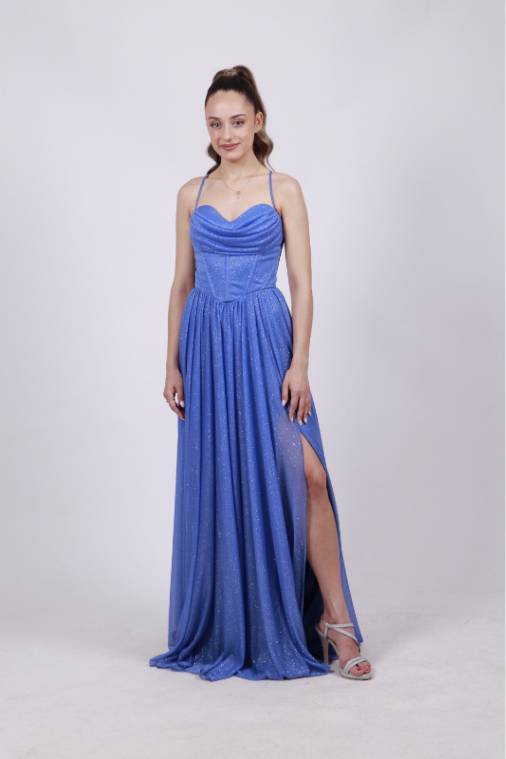 ALEYA LONG DRESS DEEP BLUE BE56