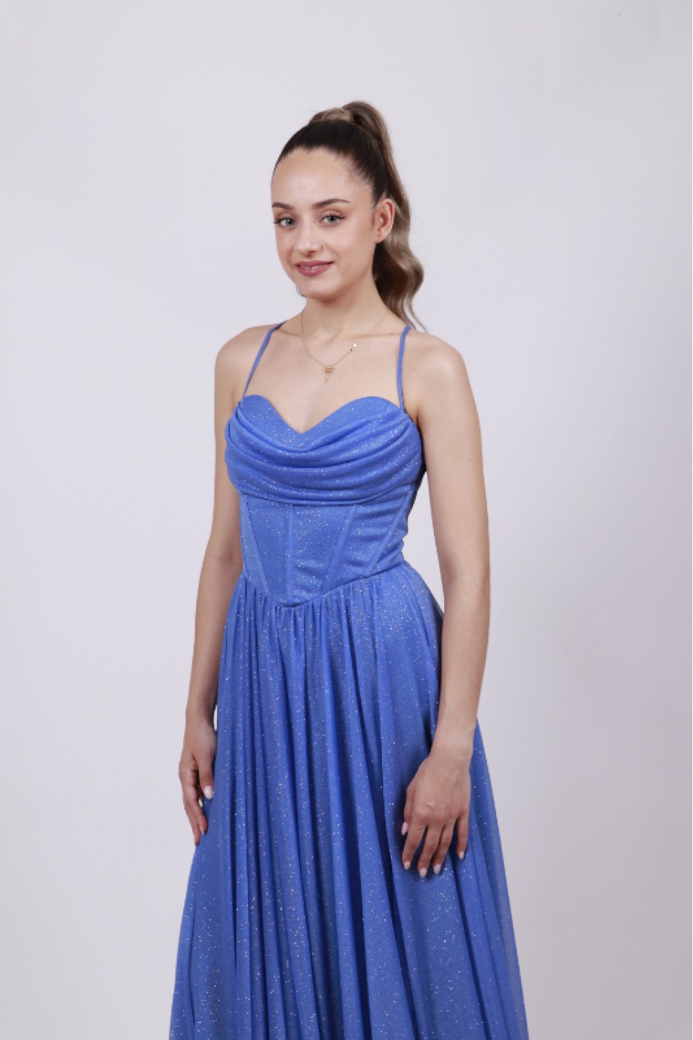 ALEYA LONG DRESS DEEP BLUE BE56