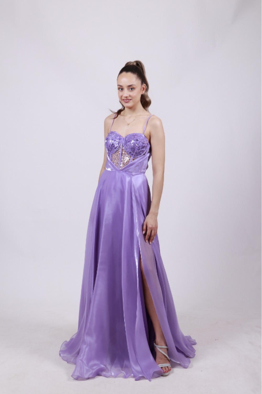 ALEYA LONG DRESS LIGHT PURPLE BE60