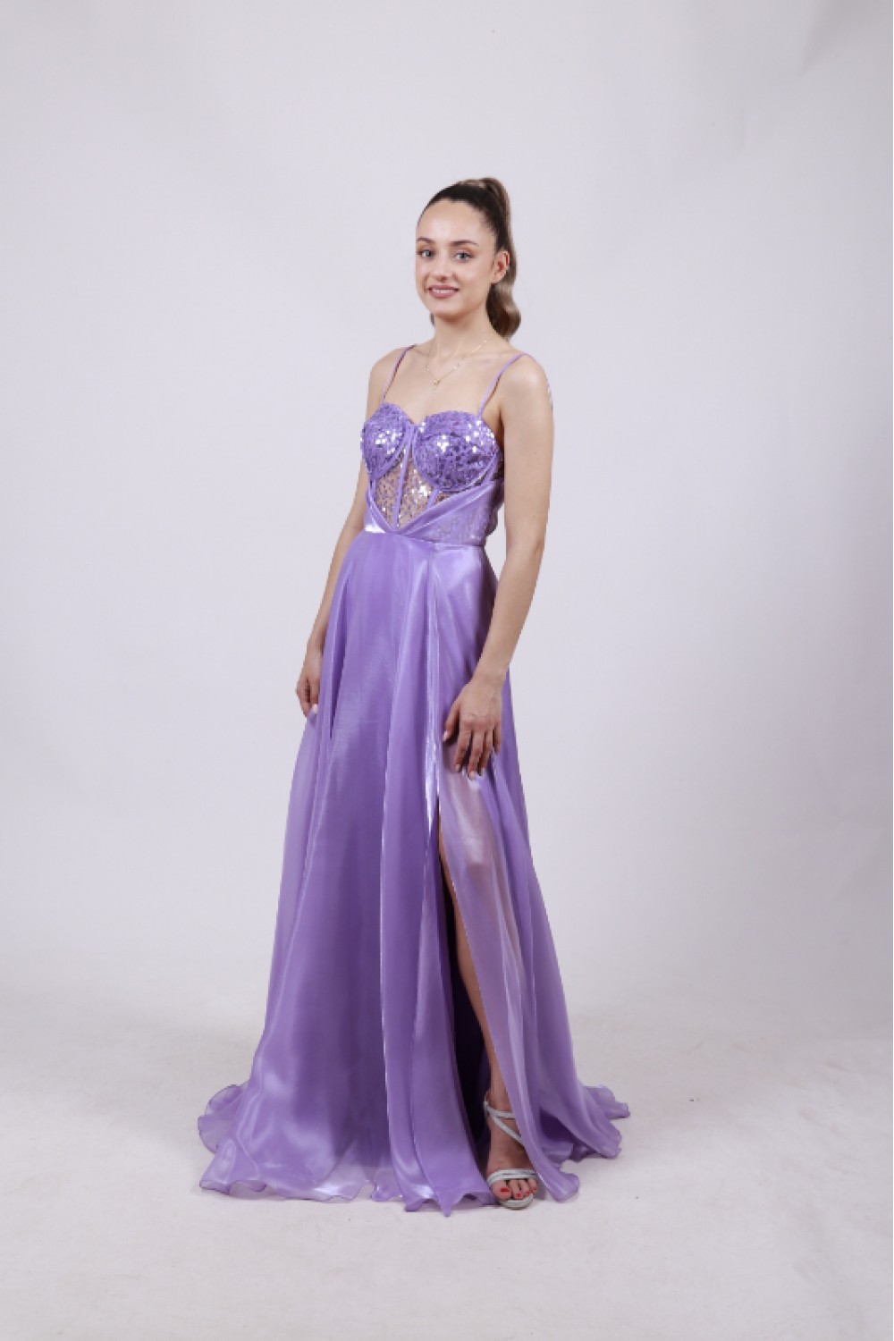 ALEYA LONG DRESS LIGHT PURPLE BE60