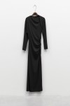 LUMINA DRESS LONG WITH RUFFLES BLACK LD2126