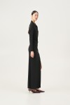 LUMINA DRESS LONG WITH RUFFLES BLACK LD2126