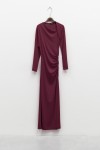 LUMINA DRESS LONG WITH RUFFLES BORDEAUX LD2126