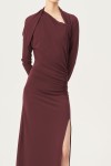 LUMINA DRESS LONG WITH RUFFLES BORDEAUX LD2126