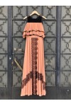 MISCHALIS LONG DRESS FALSE PINK BE82