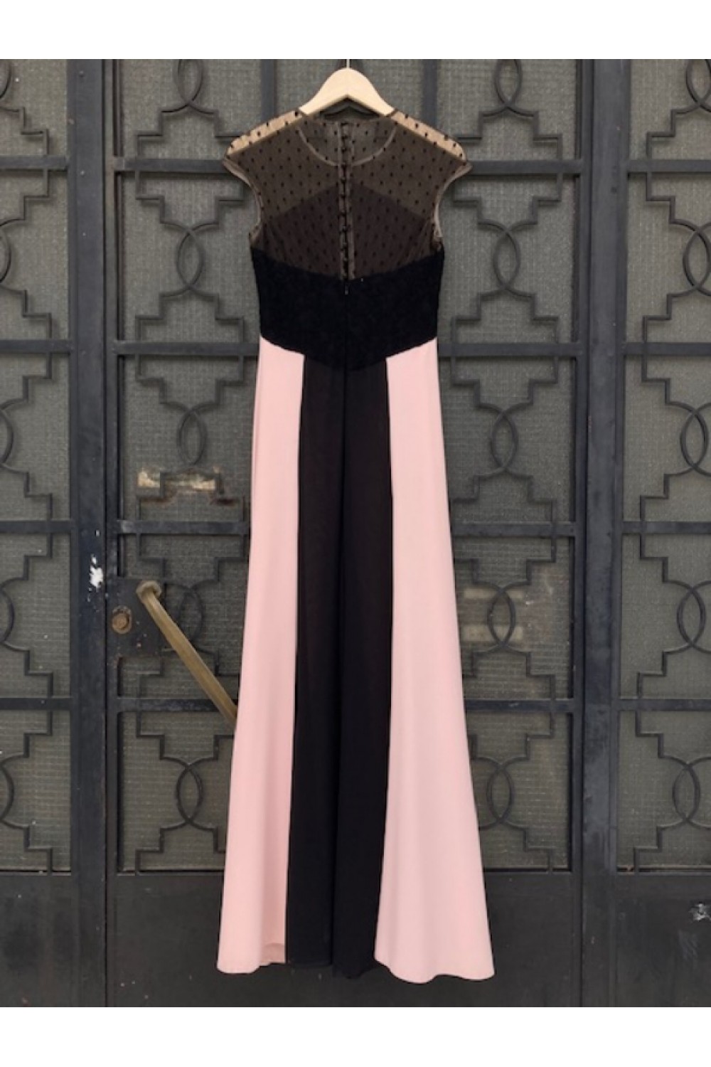 TASSOS MITROPOULOS LONG DRESS PINK/BLACK BE83