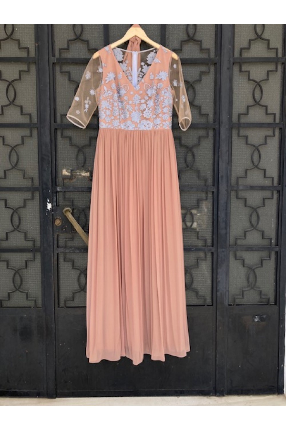 D&K FRANGOULIS LONG DRESS DARK SALMON BE86