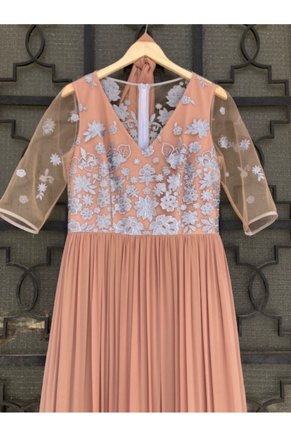 D&K FRANGOULIS LONG DRESS DARK SALMON BE86