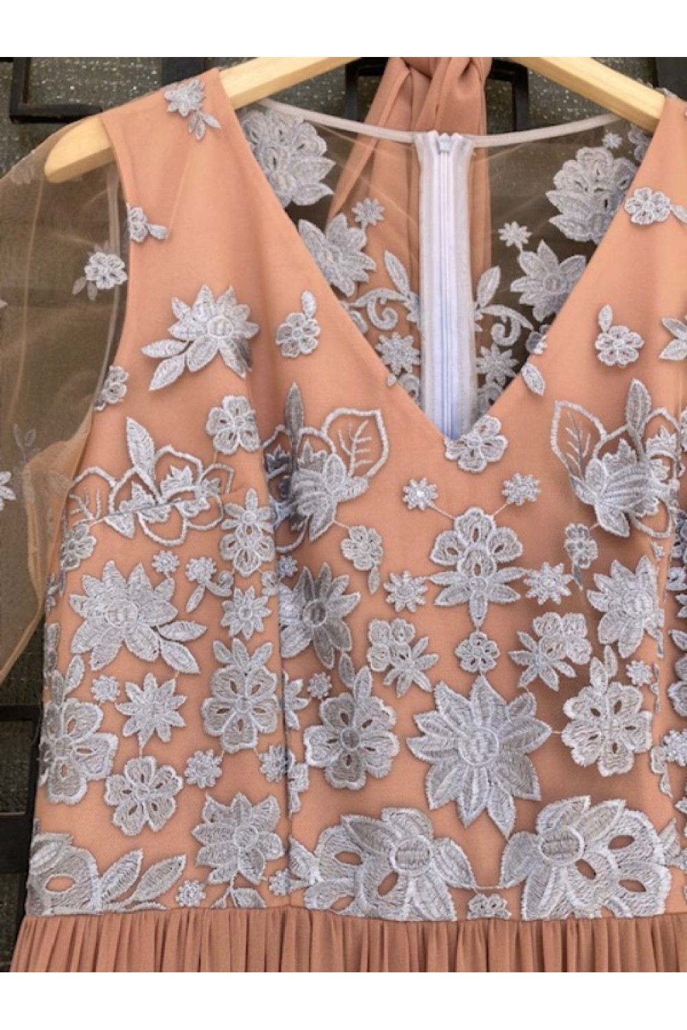 D&K FRANGOULIS LONG DRESS DARK SALMON BE86