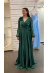 ALEYA LONG DRESS HUNTER GREEN BE137