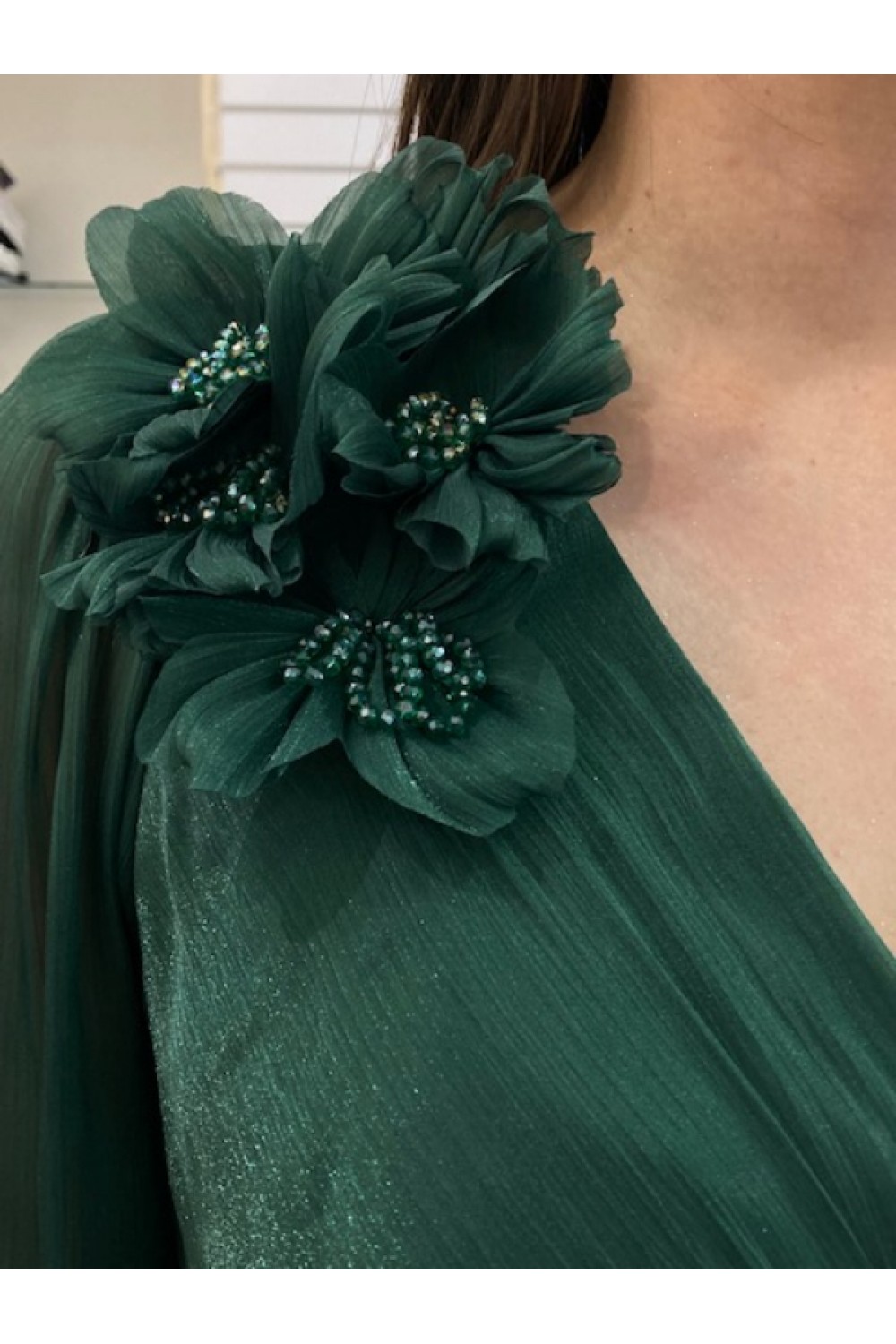 ALEYA LONG DRESS HUNTER GREEN BE137