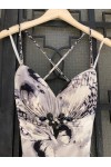 MIKAEL LONG DRESS BLACK AND WHITE BE172