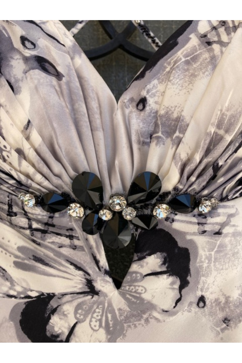 MIKAEL LONG DRESS BLACK AND WHITE BE172