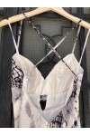 MIKAEL LONG DRESS BLACK AND WHITE BE172