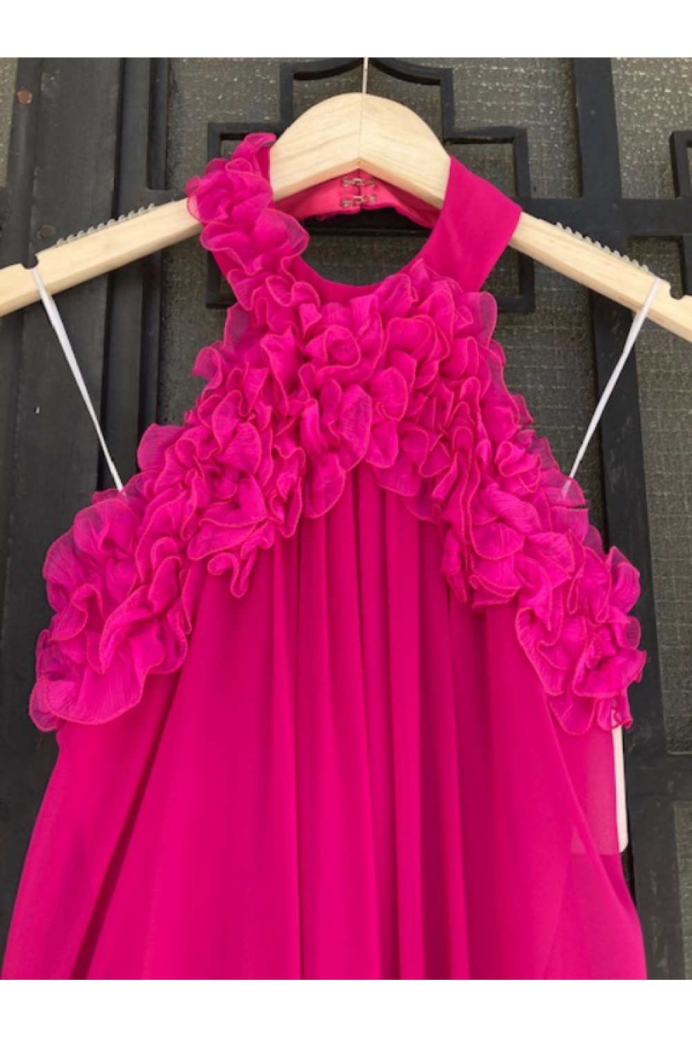 D&K FRANGOULIS LONG DRESS FUCHSIA BE176