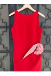 LUMINA DRESS LONG WITH ROSE RED LD100