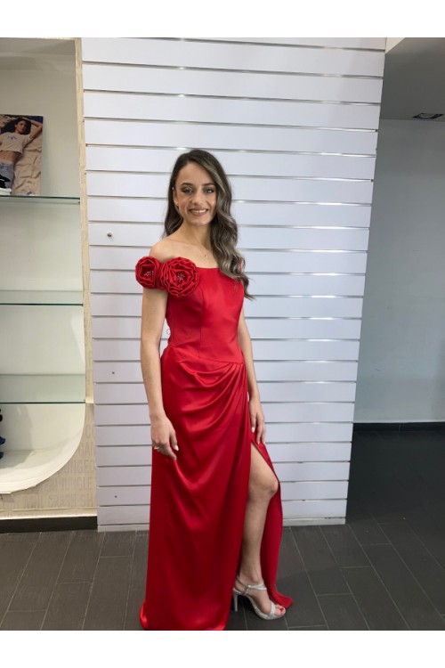 ALEYA LONG DRESS RED ROSE BE69