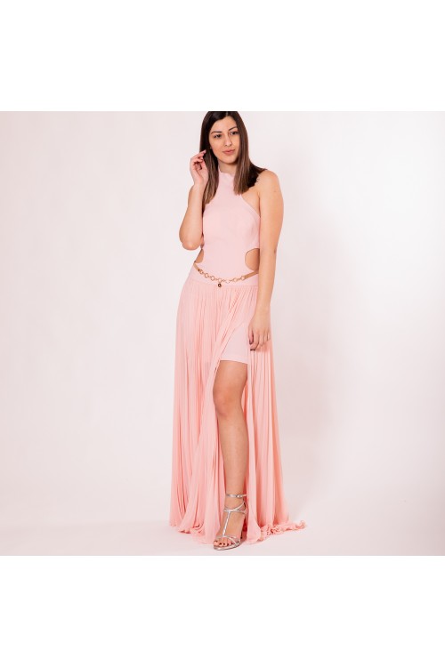 TASSOS MITROPOULOS OPEN BACK DRESS PINK TM1357