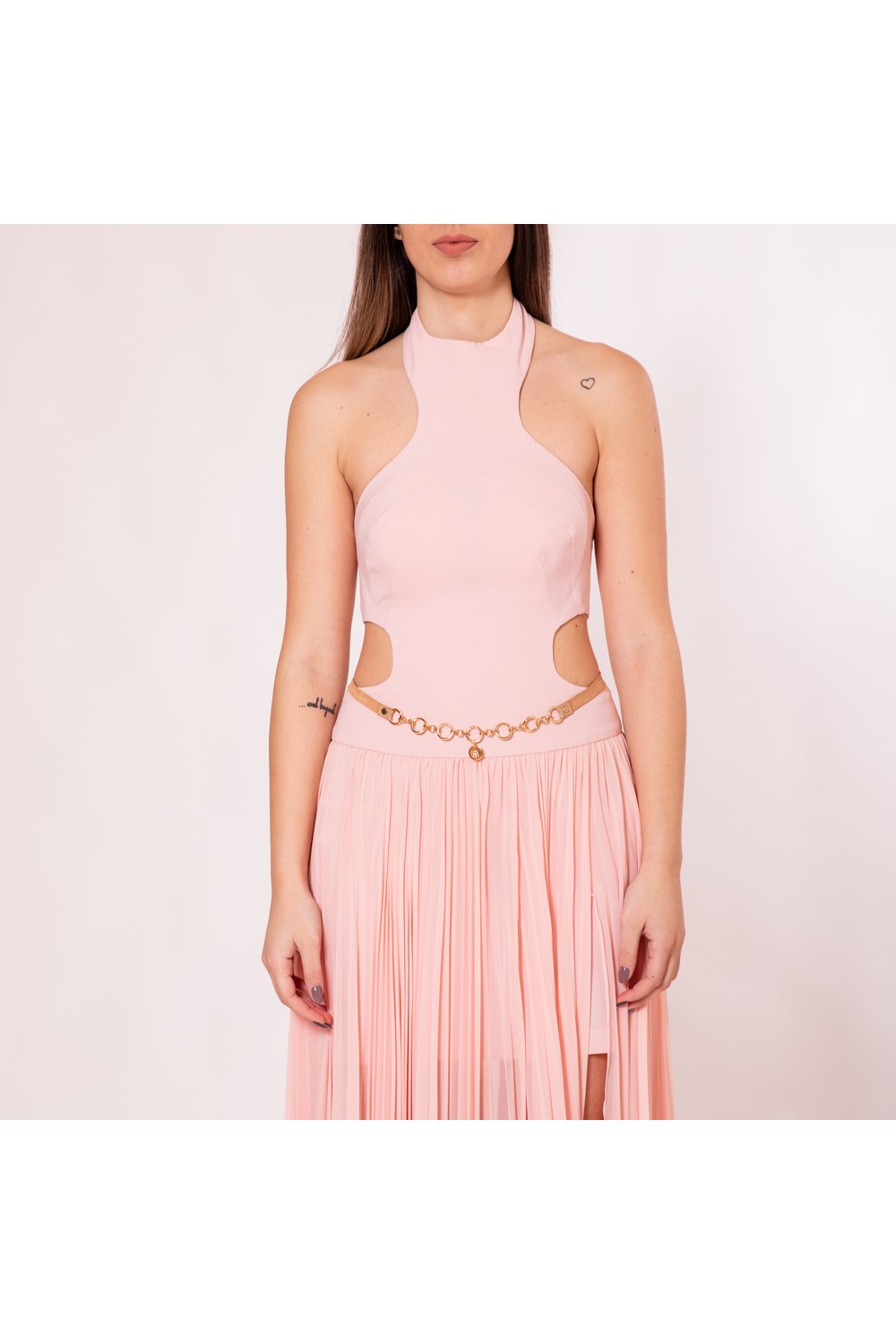 TASSOS MITROPOULOS OPEN BACK DRESS PINK TM1357