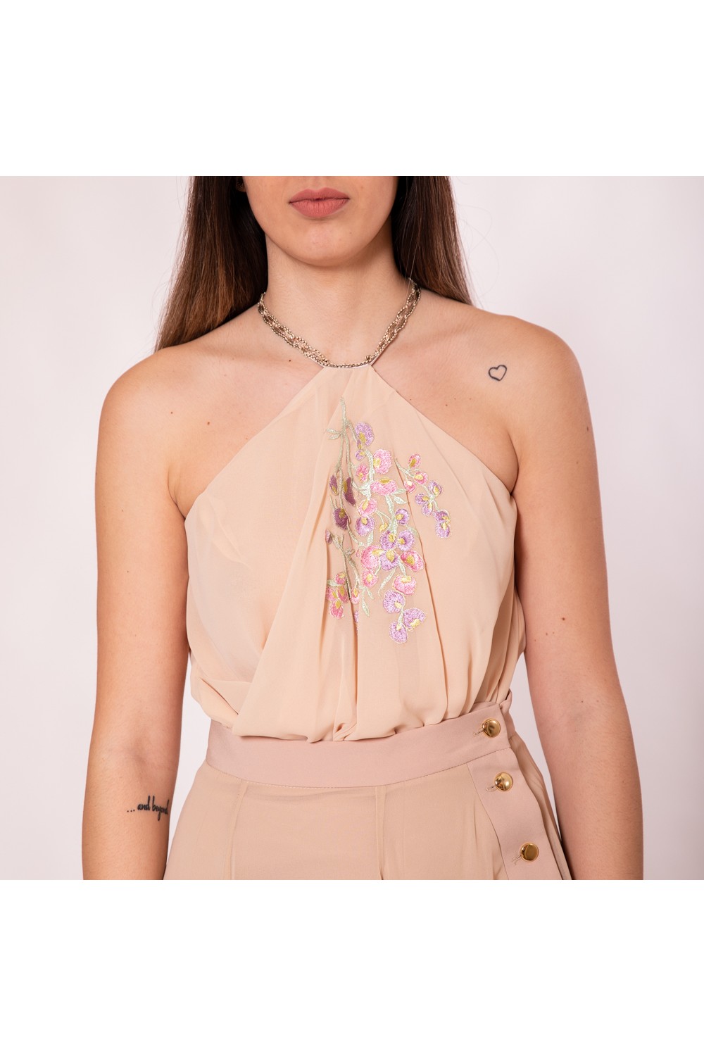 TASSOS MITROPOULOS BODYSUIT BEIGE TM17602