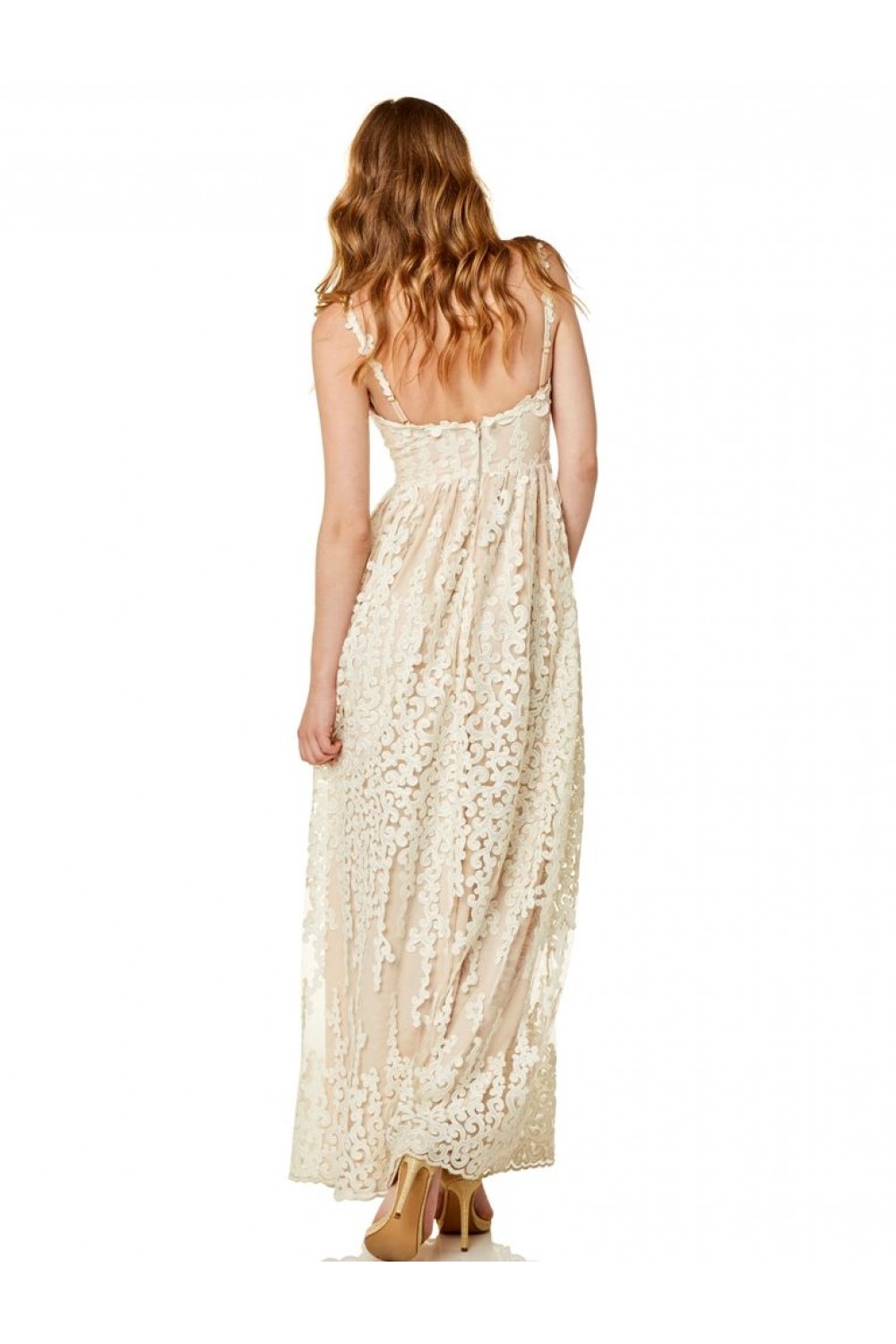 TASSOS MITROPOULOS MAXI LUREX LACE DRESS TM17363