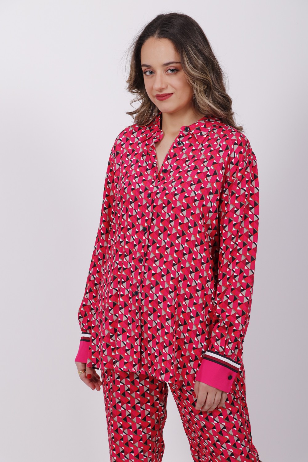 TOMMY HILFIGER GEOMETRIC PRINT RELAXED FIT SET PINK WW0WW34607-0J0