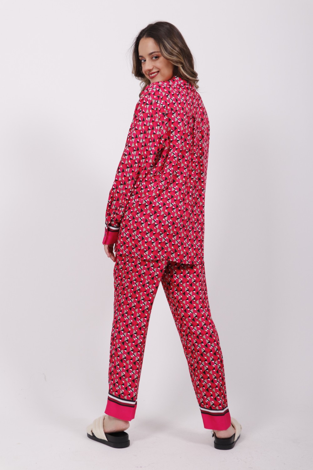 TOMMY HILFIGER GEOMETRIC PRINT RELAXED FIT SET PINK WW0WW34607-0J0