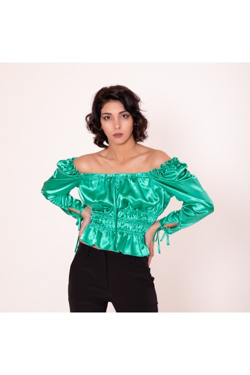 TWENTY-29 ΓΥΝΑΙΚΕΙΑ ΜΠΛΟΥΖΑ OFF-SHOULDER ΠΡΑΣΙΝΗ 21075527368