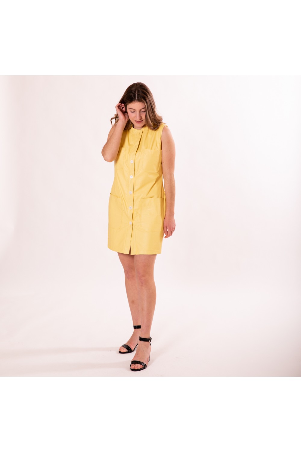 TWENTY-29 ECO LEATHER DRESS YELLOW 21081917455