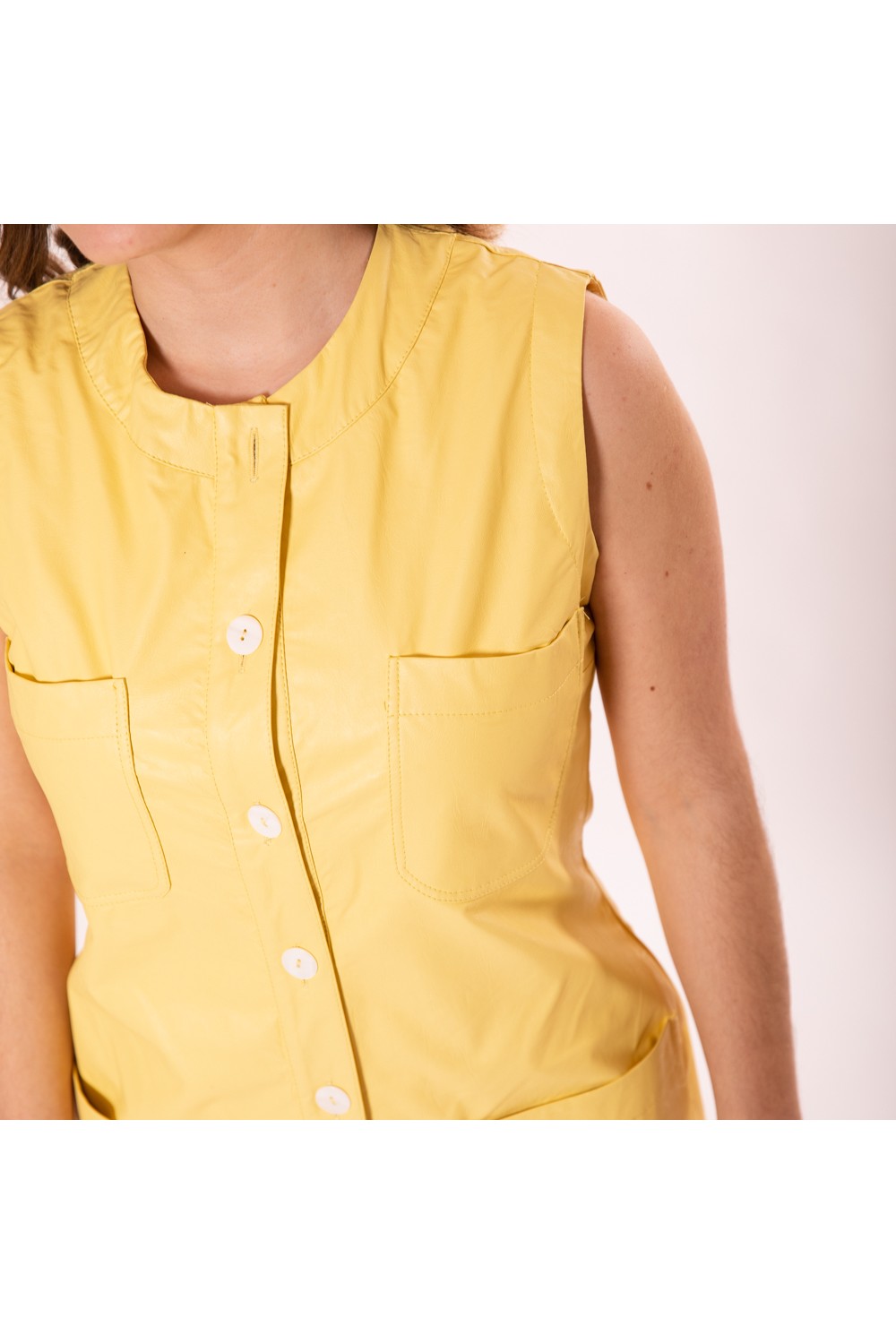 TWENTY-29 ECO LEATHER DRESS YELLOW 21081917455