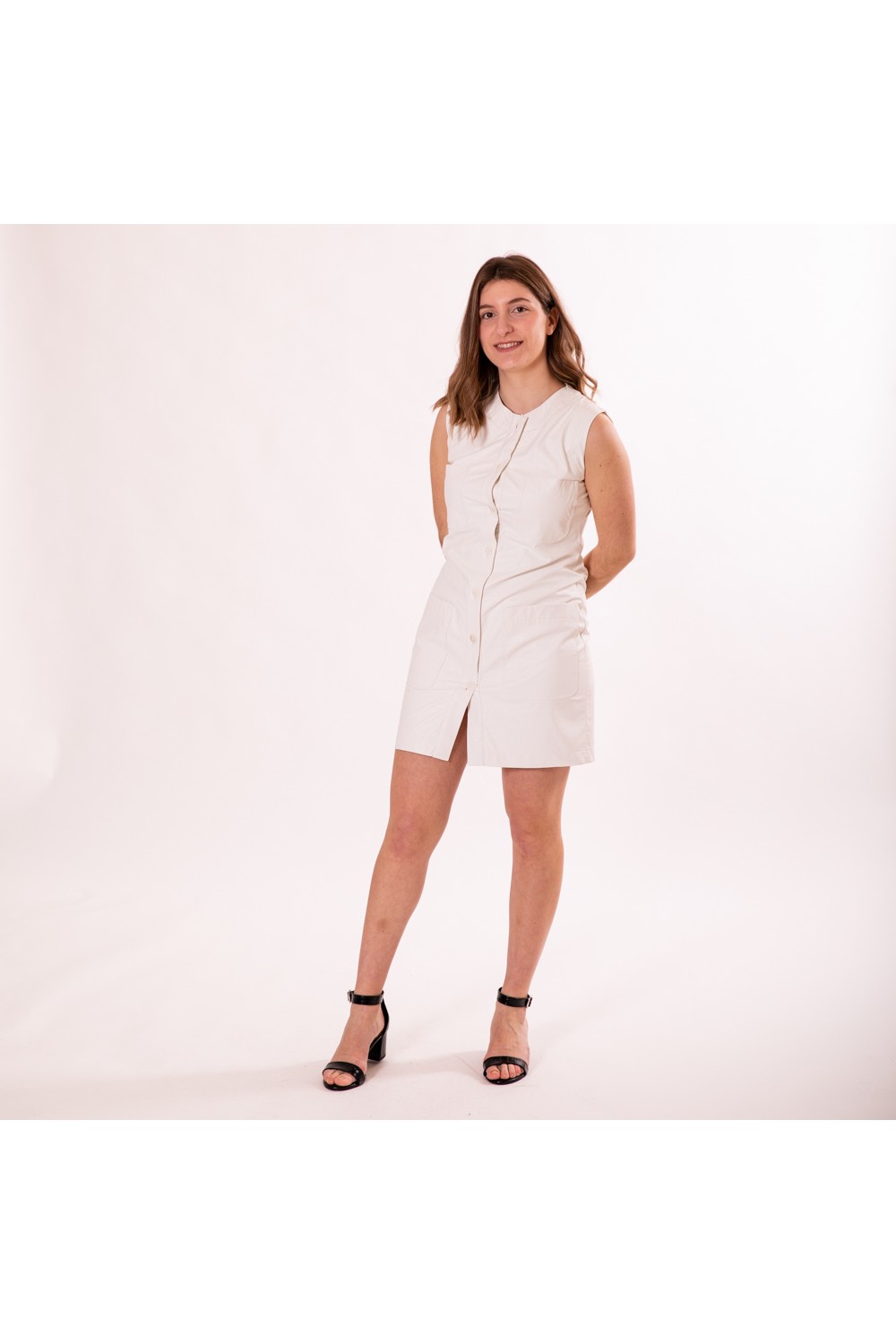 TWENTY-29 ECO LEATHER DRESS WHITE 21081917455