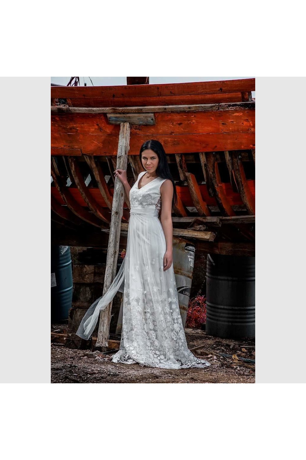 D&K FRANGOULIS LACE DRESS WHITE