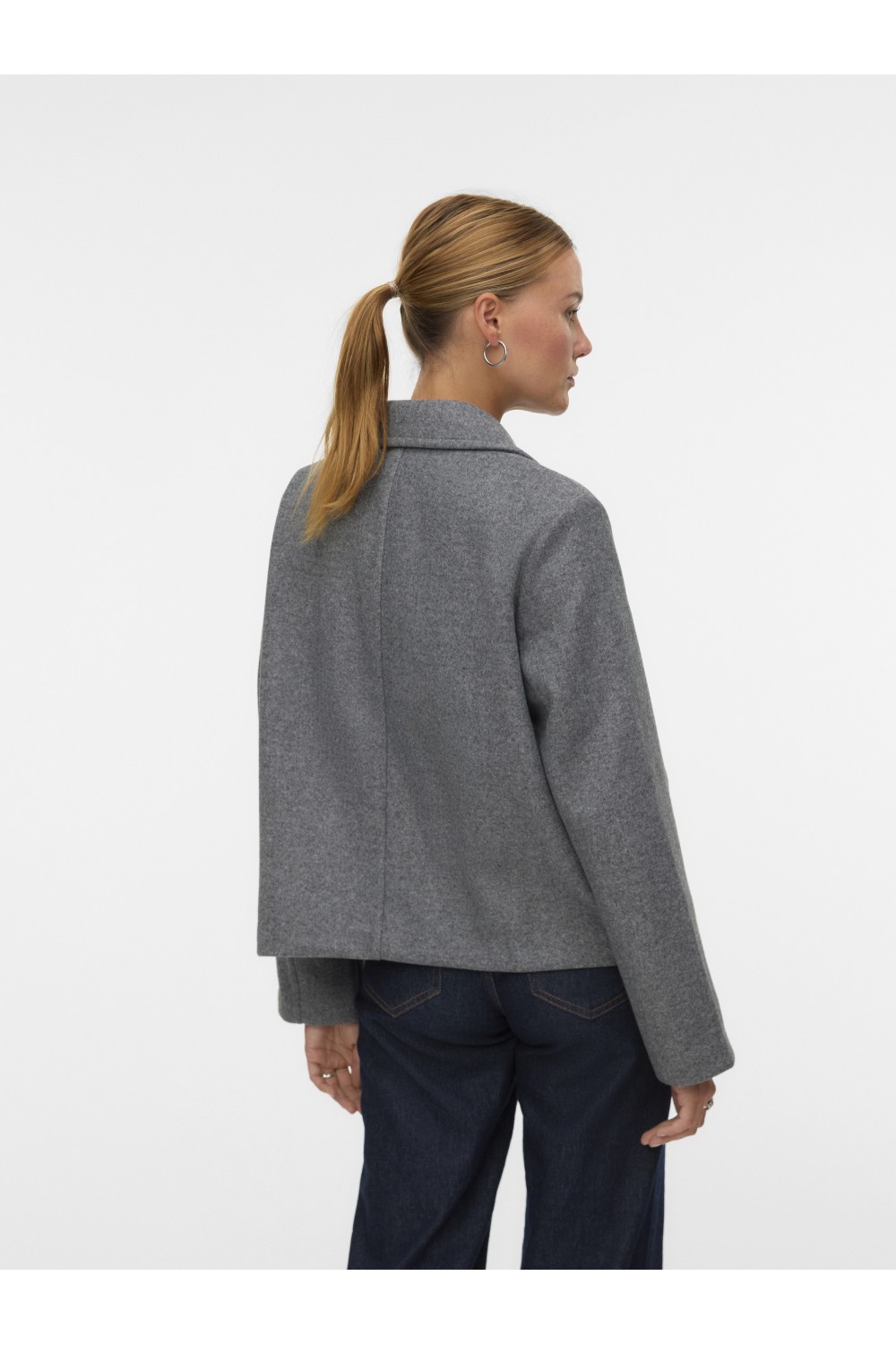 VERO MODA VINCEMIA SHORT JACKET MEDIUM GREY MELANGE 10300488