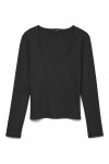 VERO MODA MILLION LS SQUARE NECK TOP BLACK 10334613