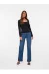 VERO MODA MILLION LS SQUARE NECK TOP BLACK 10334613