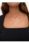 VERO MODA MILLION LS SQUARE NECK TOP BLACK 10334613