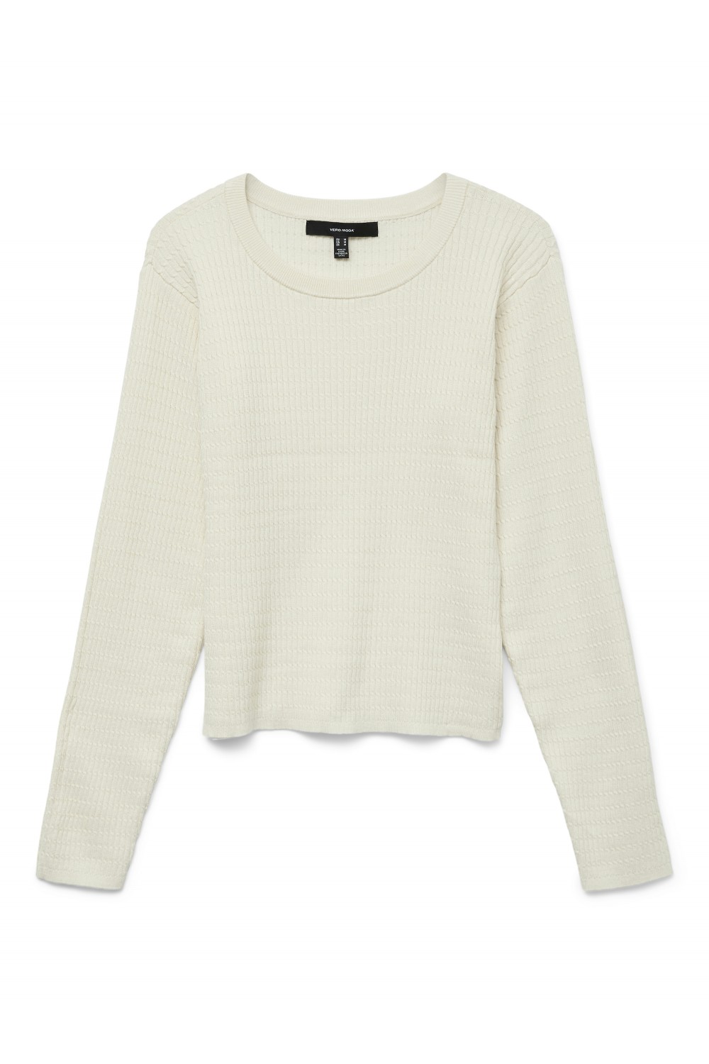 VERO MODA SILJE LS-NECK CABLE PULLOVER BIRCH 10331852