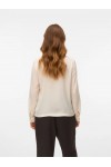 VERO MODA GRETCHEN LS SHIRT WVN BTQ GA CLOUD DANCER-BLACK TIE 10335828