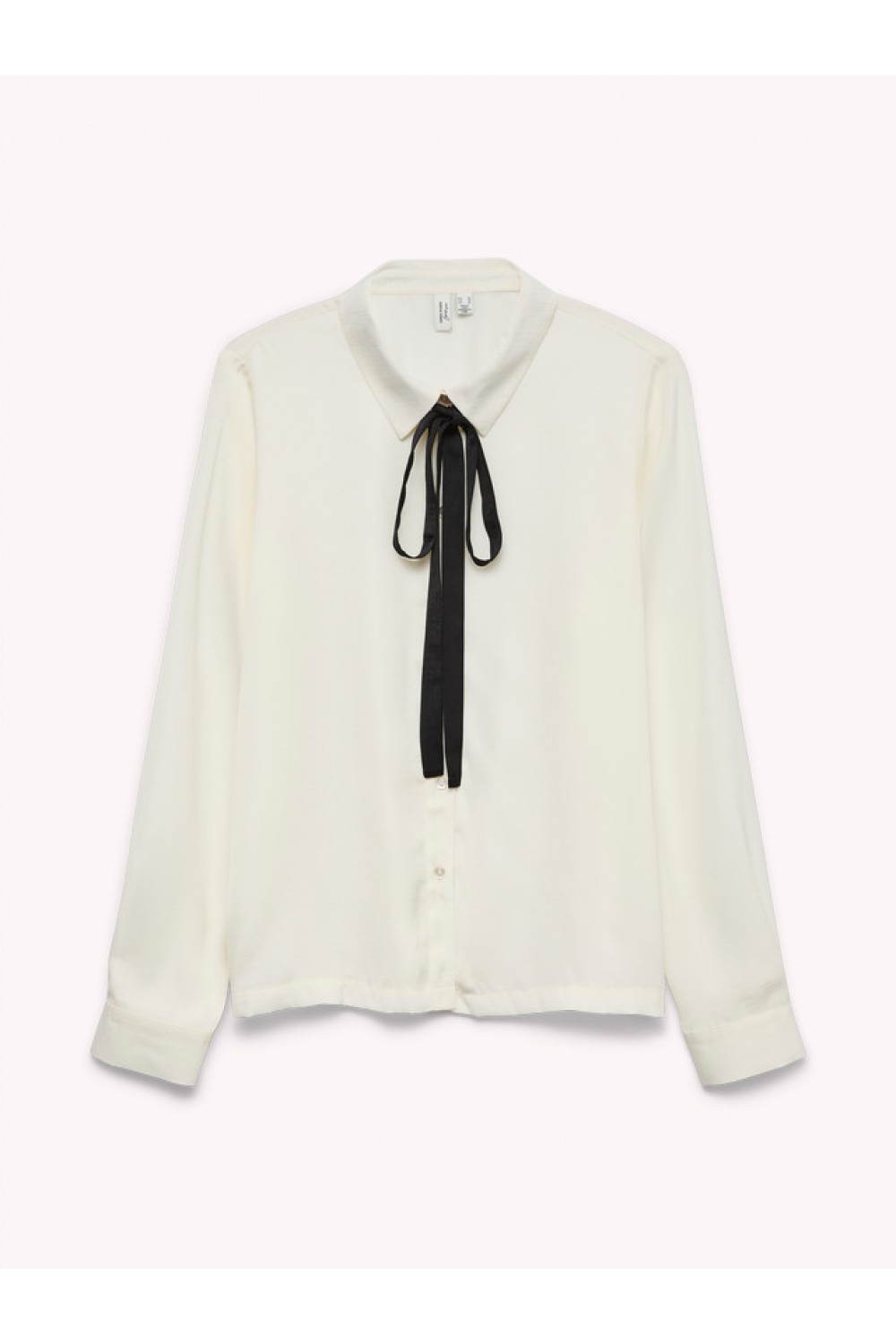 VERO MODA GRETCHEN LS SHIRT WVN BTQ GA CLOUD DANCER-BLACK TIE 10335828