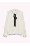 VERO MODA GRETCHEN LS SHIRT WVN BTQ GA CLOUD DANCER-BLACK TIE 10335828