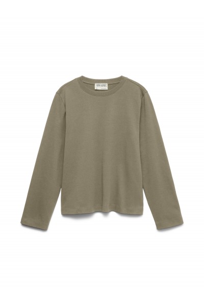 VERO MODA AW NAIMA LS O-NECK BOXY TOP CORIANDER 10352569