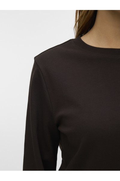 VERO MODA AW NAIMA LS O-NECK BOXY TOP CHOCOLATE TORTE 10352569