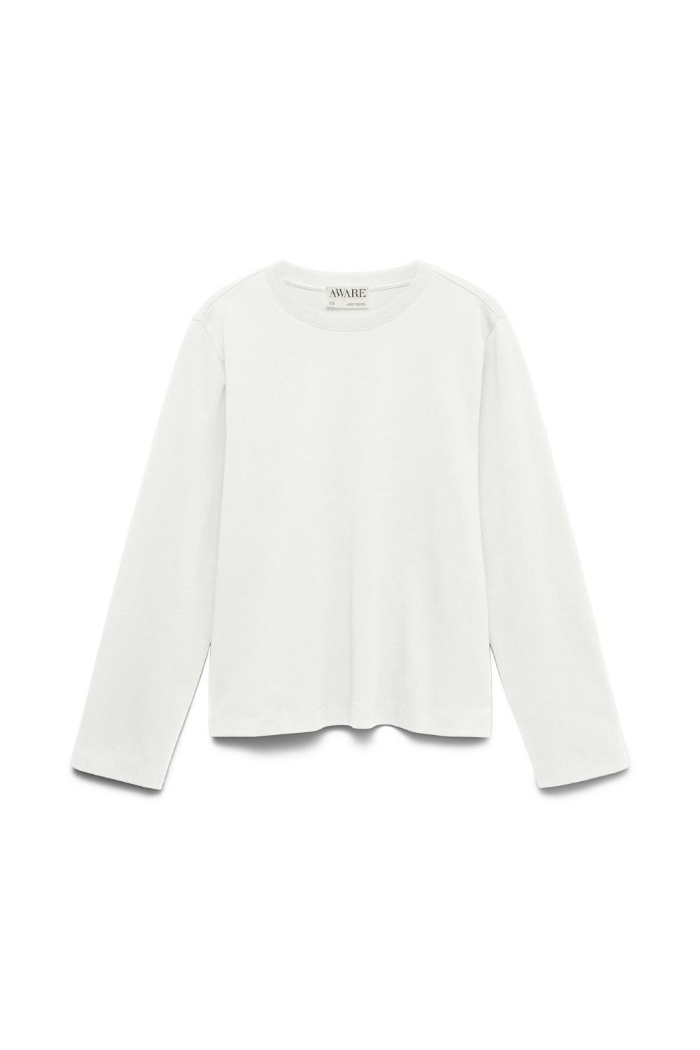 VERO MODA AW NAIMA LS O-NECK BOXY TOP SNOW WHITE 10352569