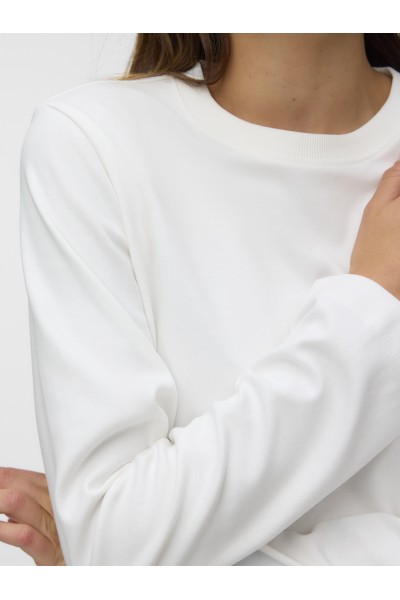VERO MODA AW NAIMA LS O-NECK BOXY TOP SNOW WHITE 10352569