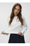 VERO MODA AW NAIMA LS O-NECK BOXY TOP SNOW WHITE 10352569