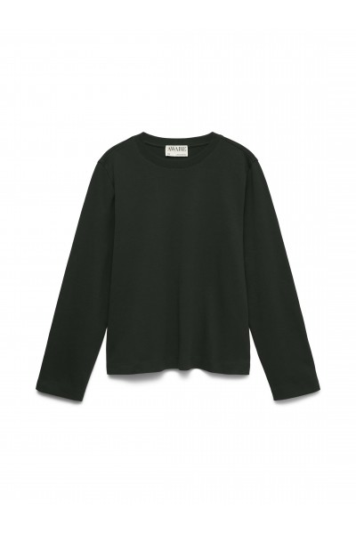 VERO MODA AW NAIMA LS O-NECK BOXY TOP BLACK 10352569